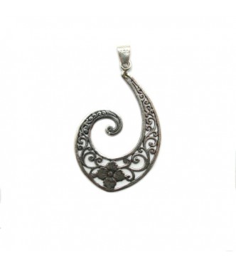 PE001372 Genuine sterling silver floral pendant solid hallmarked 925 